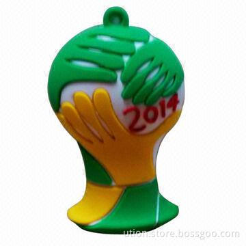 2014 World Cup USB Flash Drive with 1 to 32GB Memory Capacity, Free Sample and Package